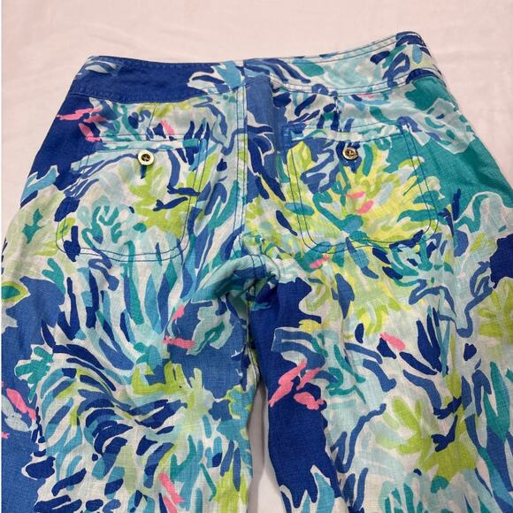 Lilly Pulitzer Womens 00 Galley Drawstring Linen Pants Beachy Coastal 100% Linen - Picture 4 of 9
